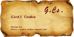 Gintl Csaba névjegykártya